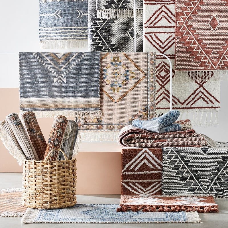 Cardrona Terracotta & Natural Small Aztec Rug Collection 