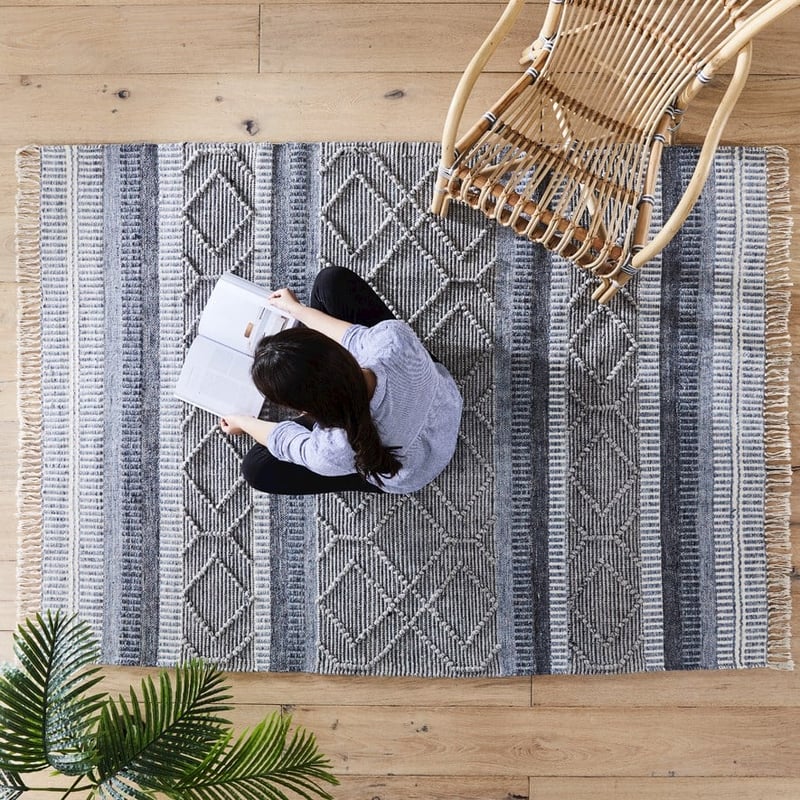 Hendrix Duck Egg Blue & Grey Rug