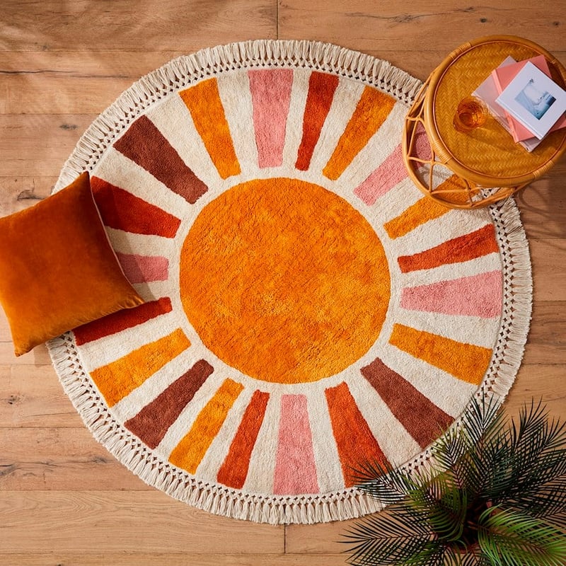 Retro Sun Round Rug 