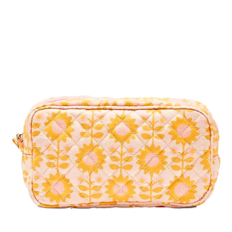 Joni Floral Golden Cosmetic Bag