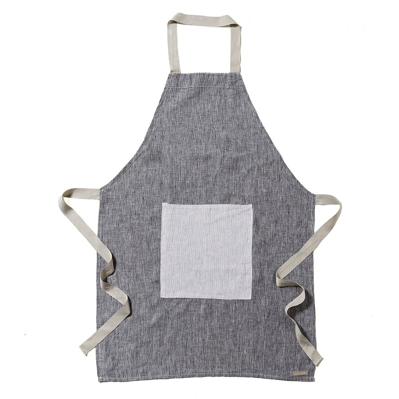 Vintage Linen Apron Black Stripe 