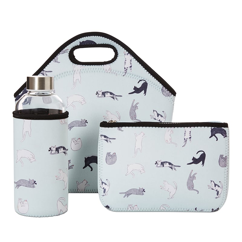 Cosmetic Cats Parade Pouch in Mint