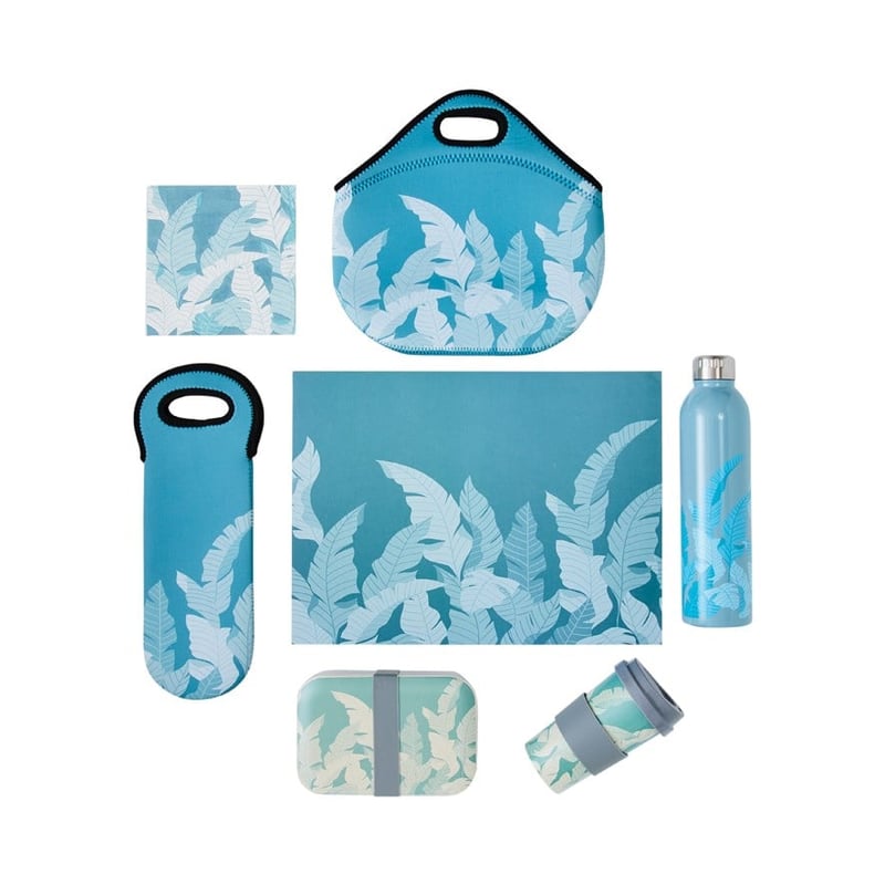 Paradise Palm Collection Teal Drink Bottle