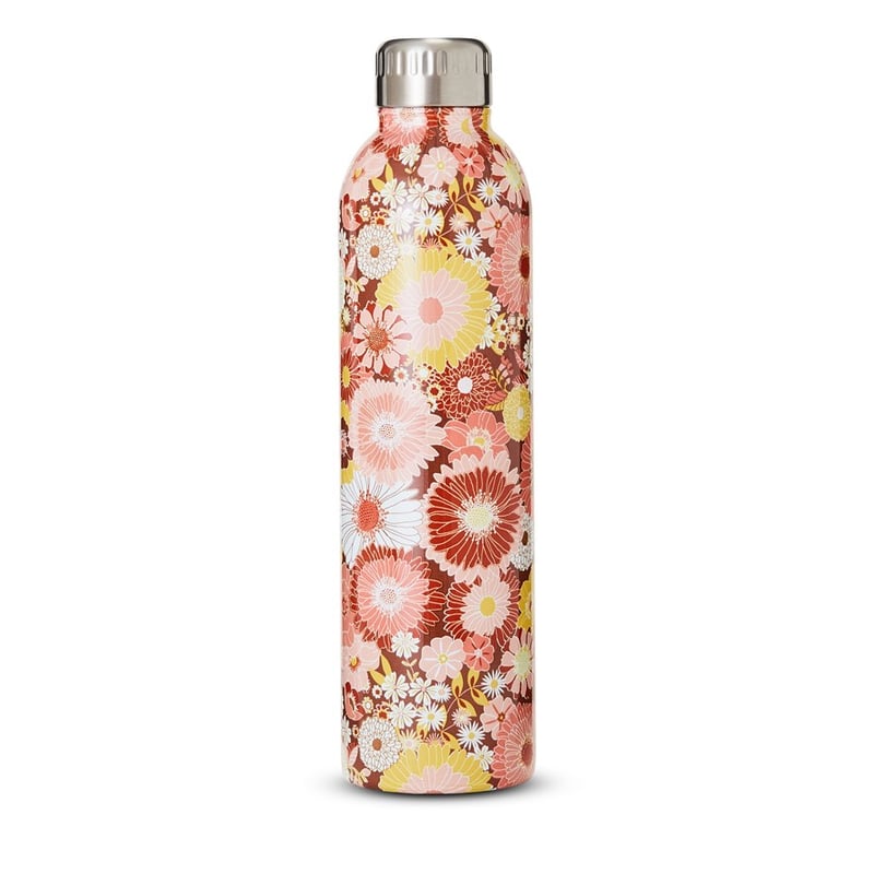 70's Floral Rust Drink Bottle