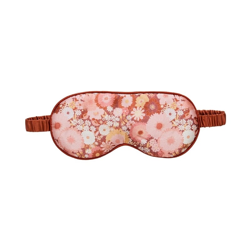 70's Floral Rust Silk Eye Mask