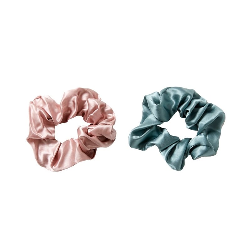 Pure Silk Sage & French Rose Scrunchie 2 Set