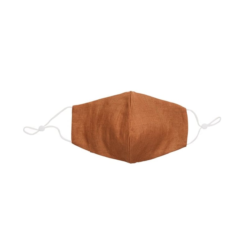 Vintage Washed Linen Caramel Face Mask