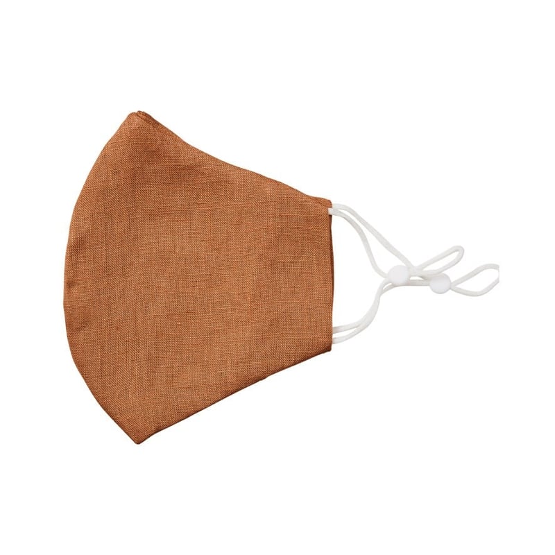 Vintage Washed Linen Caramel Face Mask