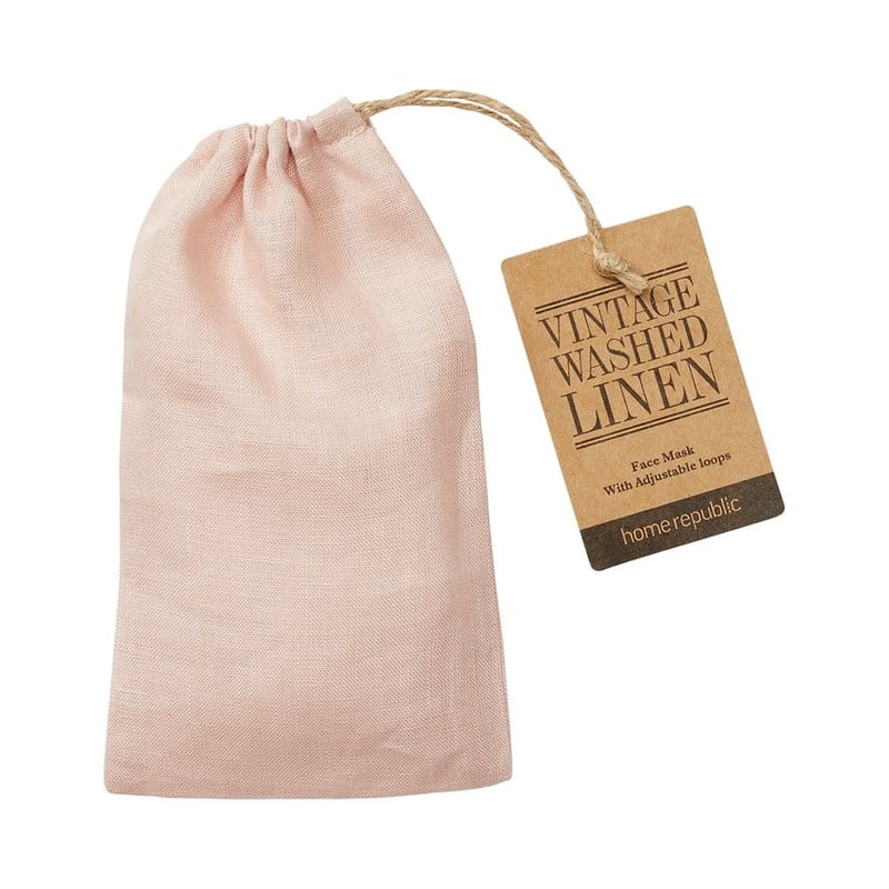 Vintage Washed Linen Nude Pink Face Mask