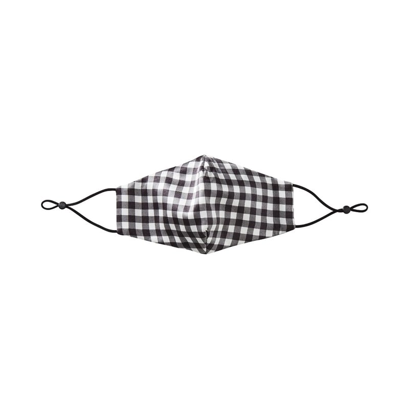 Pure Silk Black Gingham Face Mask