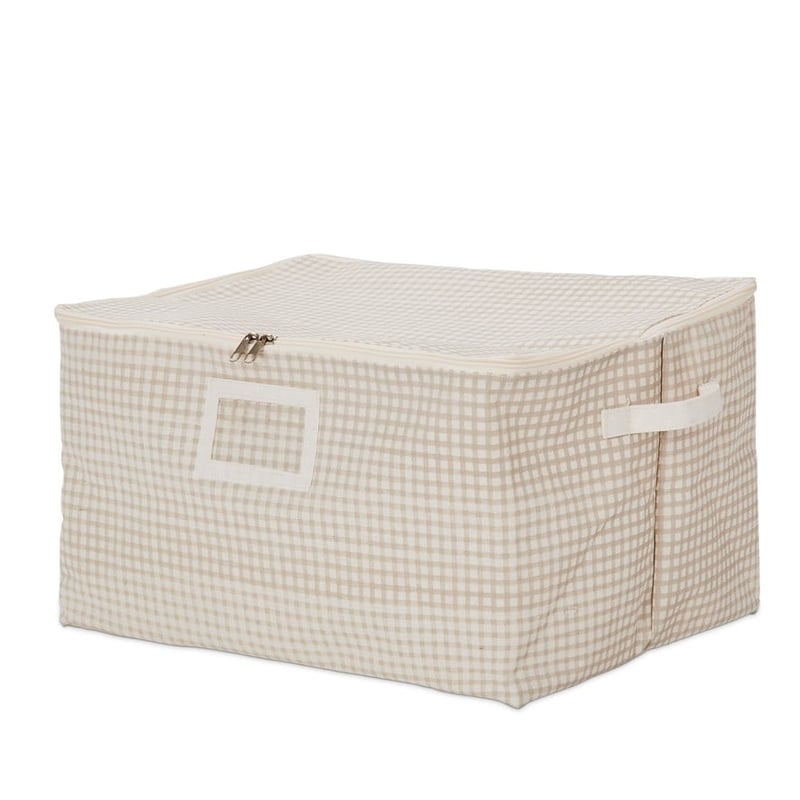 Medium Natural Gingham Storage Bag