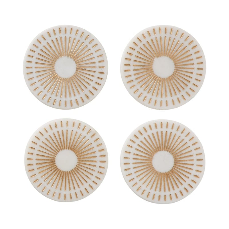 Astro White and Gold Marble Coasters