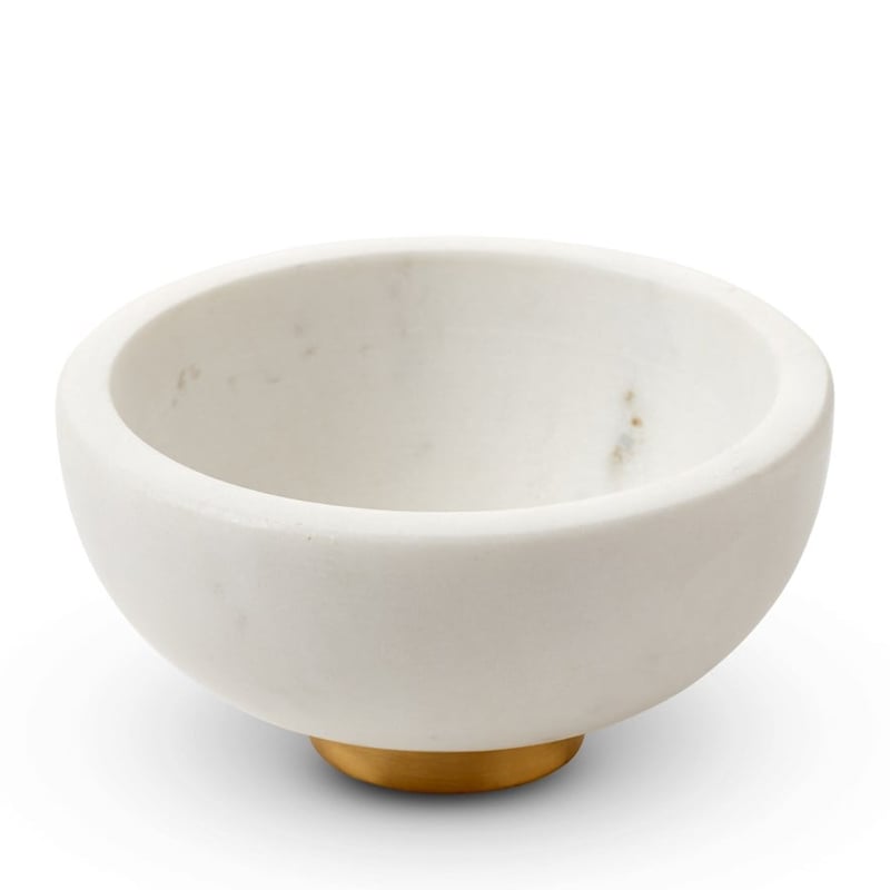 Summertime White and Gold Marble Salt Dish