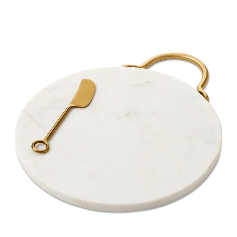 Summertime White and Gold Marble Cheese Set