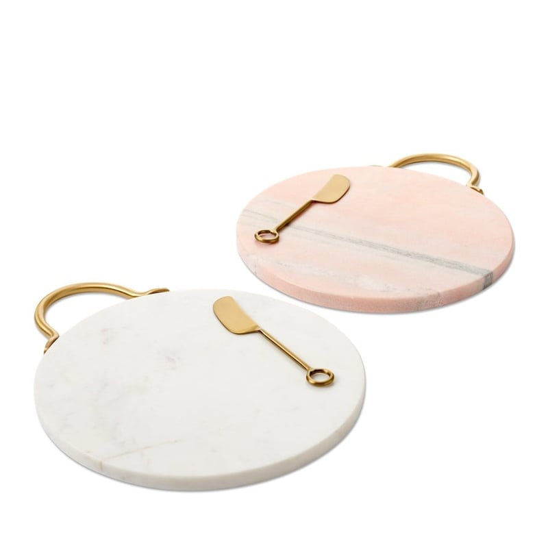 Summertime White and Gold Marble Cheese Set