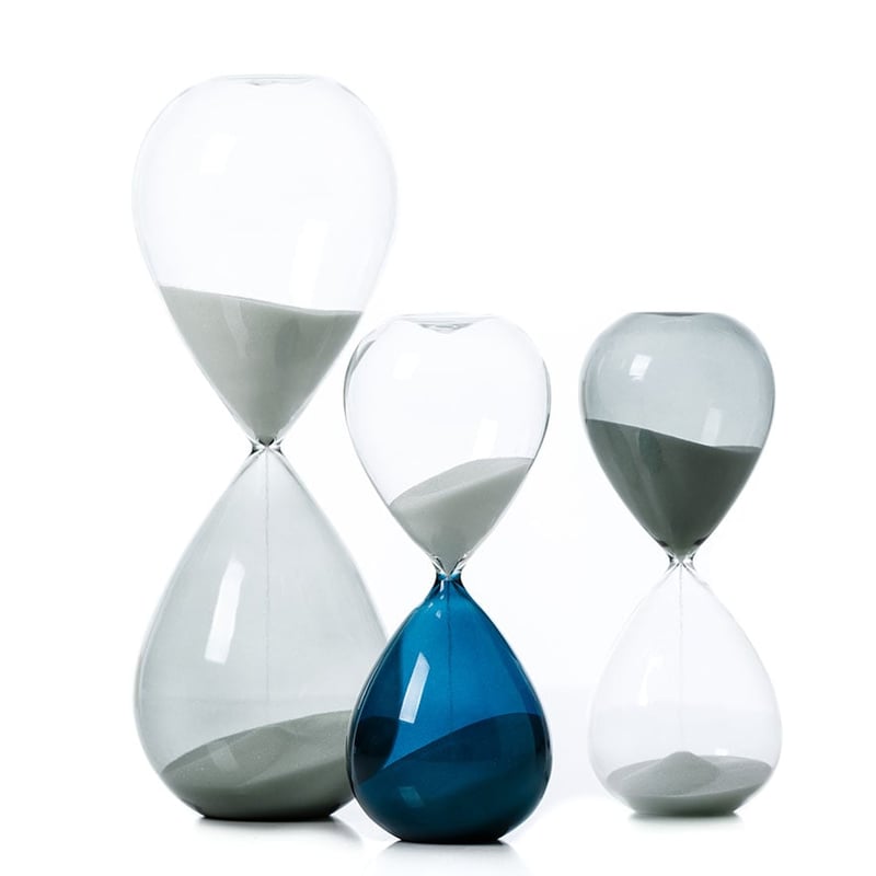 Clear & Teal Two Tone Sand Glass