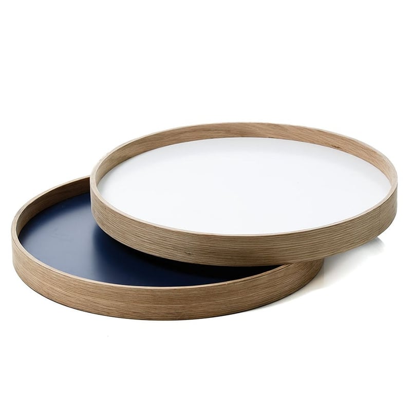 White & Natural Round Hanoi Tray