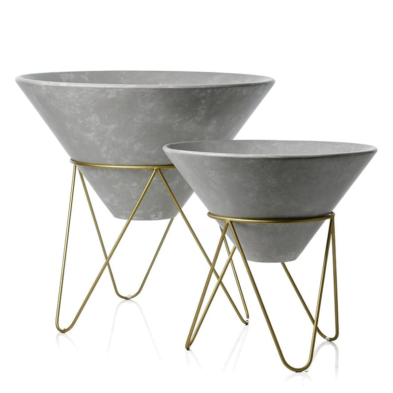 Parker Plant Stand Grey & Gold 