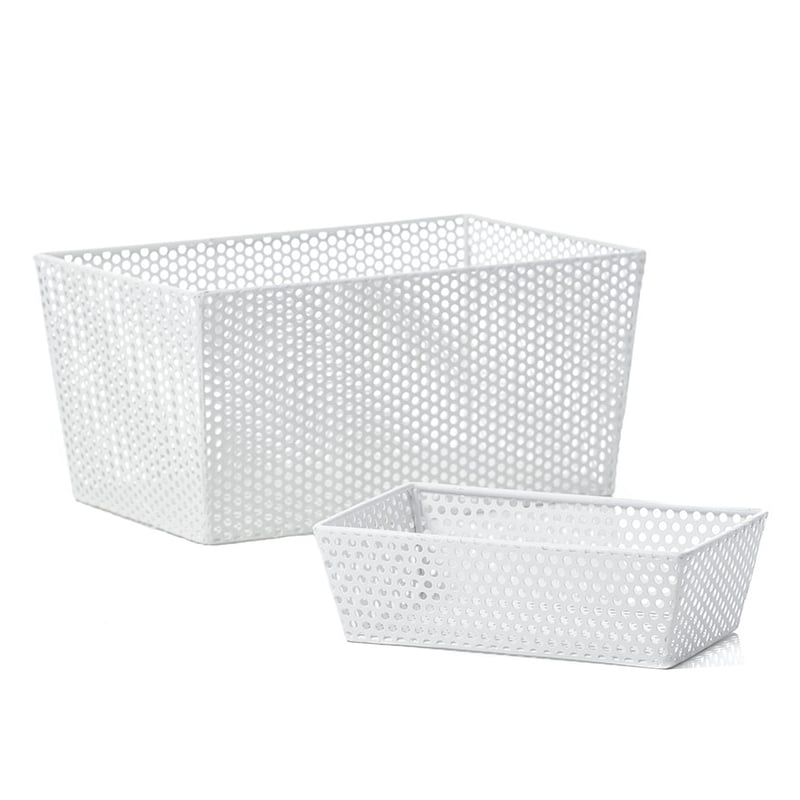 Oscar Perforated Storage Basket White