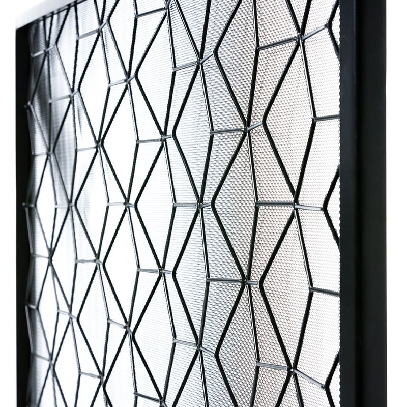 Iron & Wire Fire Screen Black Geometric