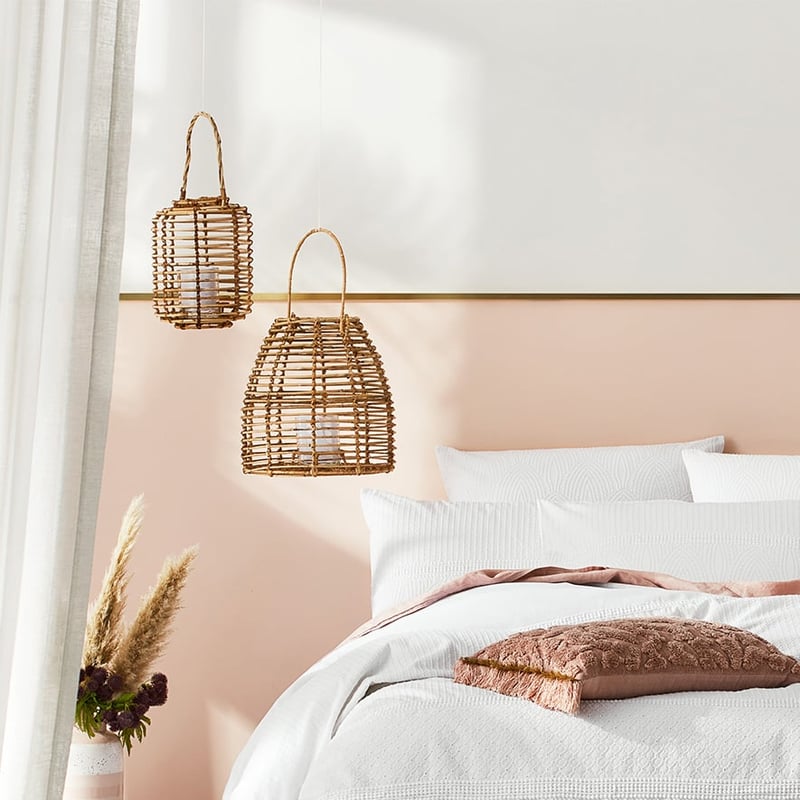 Rattan Cylinder Lantern Natural 