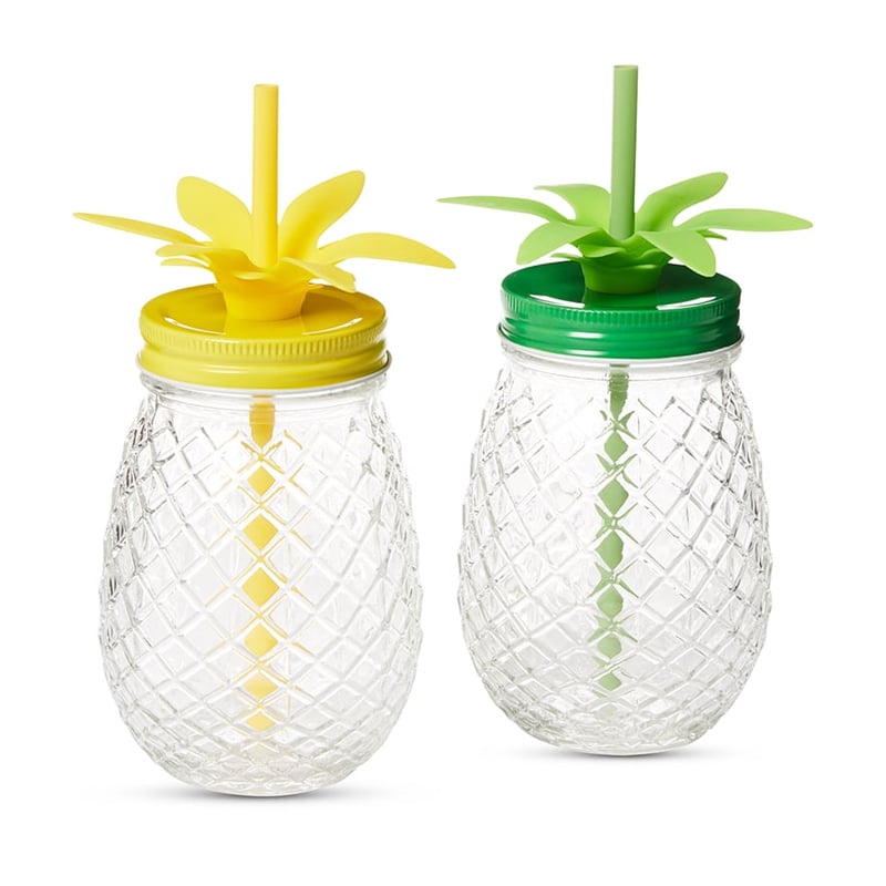 Pineapple Drinking Jar Yellow 