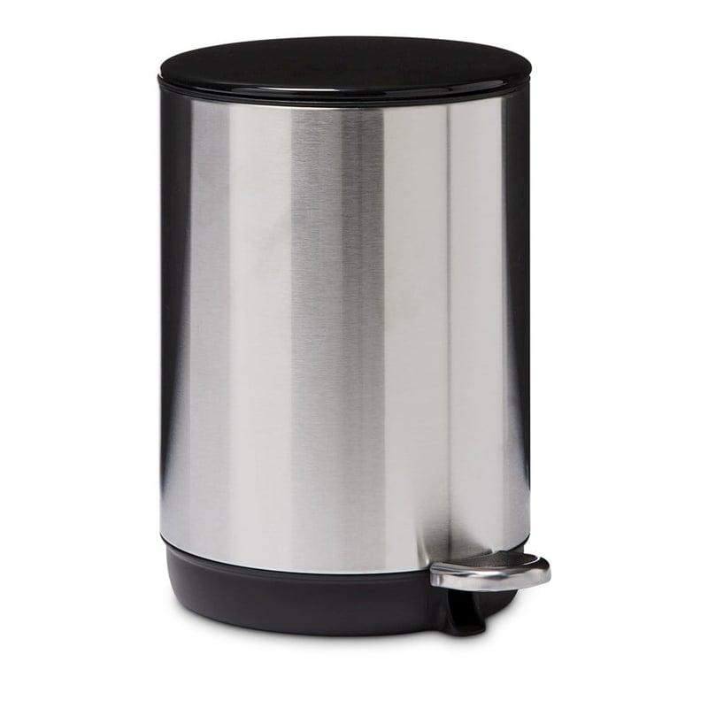Round Brushed Steel Dust Bin 
