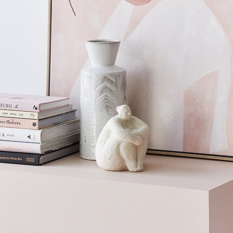 Romulus White Sitting Statue