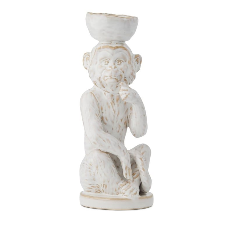 Monkey White Gazing Candle Holder 