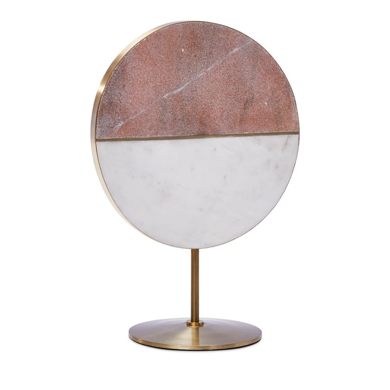 Gold Rim Marble White Pink & Gold Statue