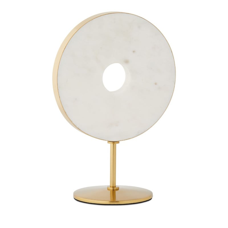 Gold Rim Marble White & Gold Statue Hole