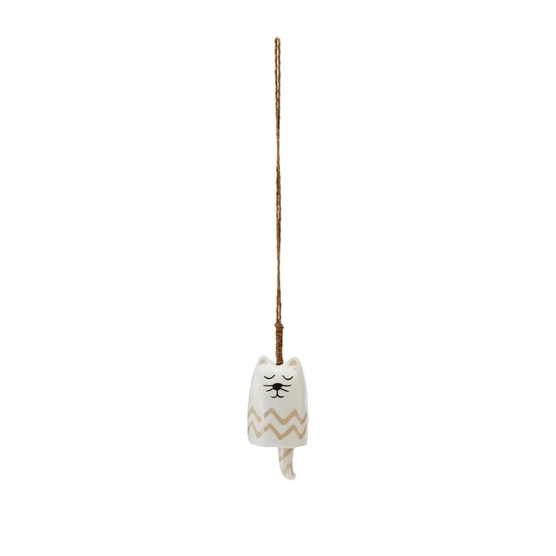 Cat Zig Zag White Wind Chime 