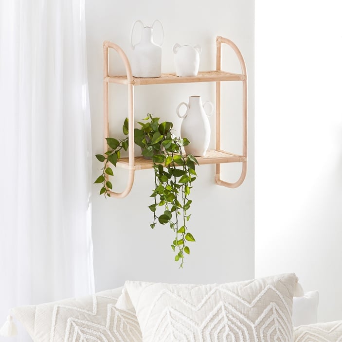 Loop Dual Shelf Natural Wall Shelf