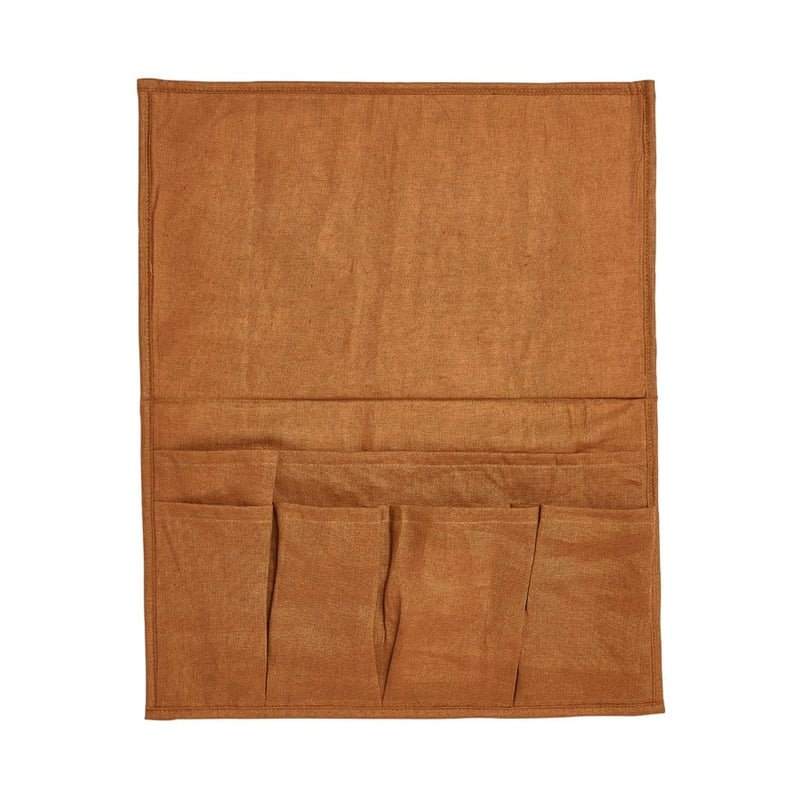 Vintage Washed Linen Caramel Bedside Organiser