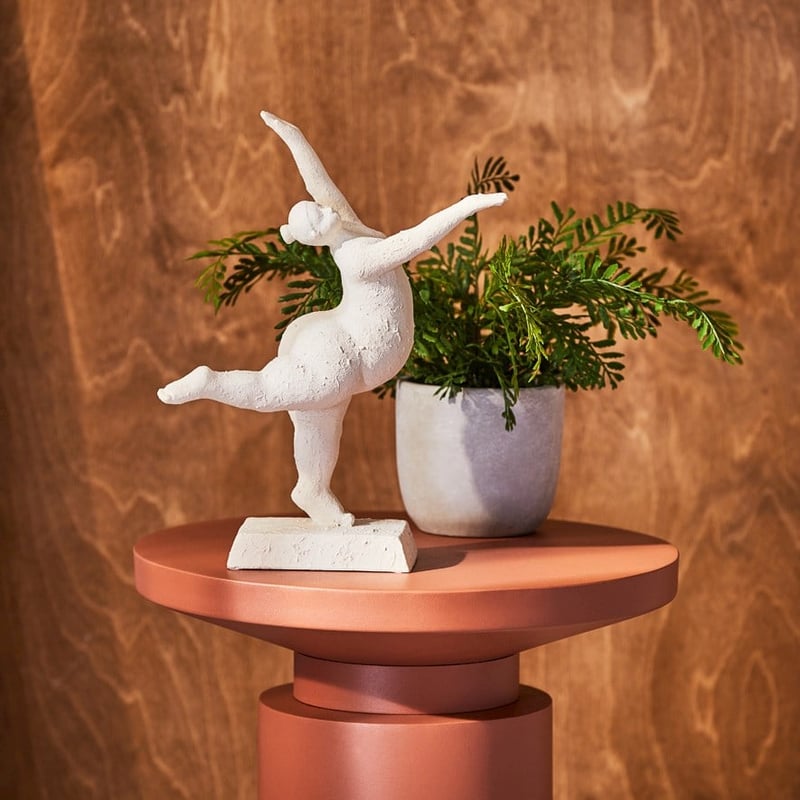 Dancing Romulus Tippy Toes White Statue