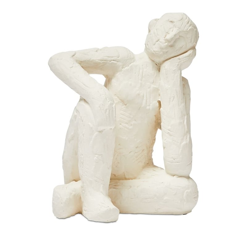 Thinking Man White Statue 