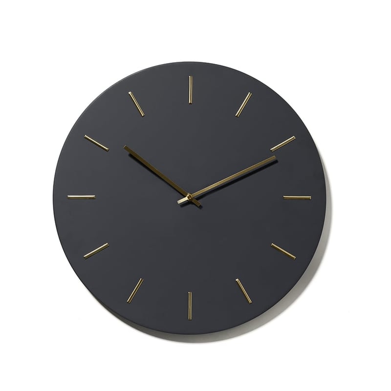 Marquee Clock Grey & Gold 
