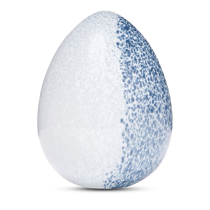 Easter Blue & White Small Standing Glass Egg