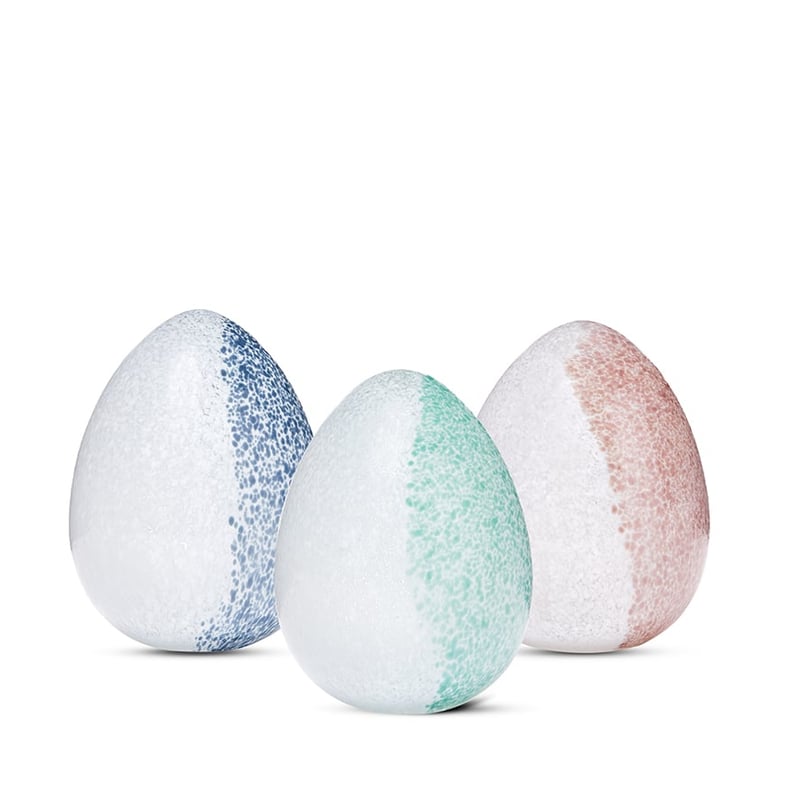 Easter Blue & White Small Standing Glass Egg