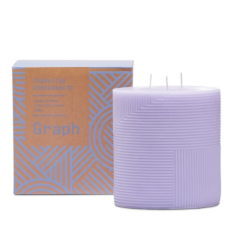 Graph Scented 3 Wick Sparkling Pomegranate Candle
