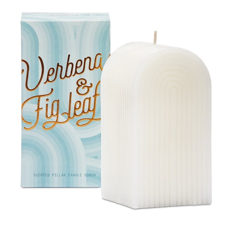 Deco Verbena and Fig Leaf Pillar Candle 539g
