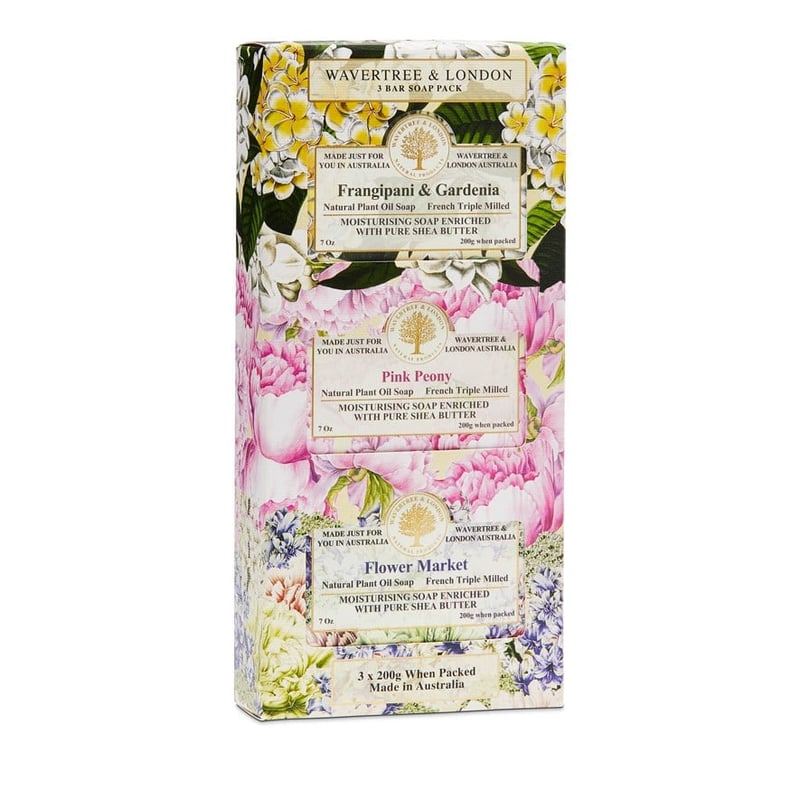 Wavertree & London Set of 3 Frangipani Soap Bars Gift Pack