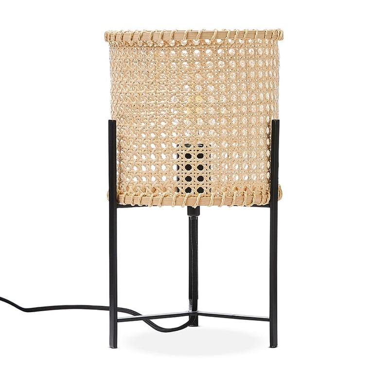 Basket Weave Natural & Black Table Lamp