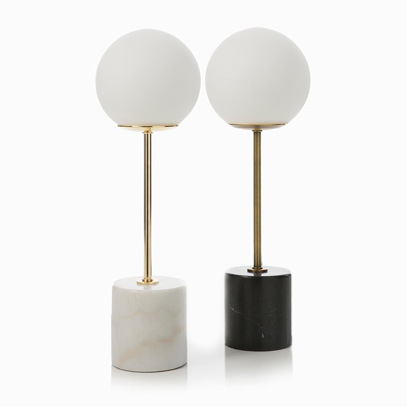 Hutton Table Lamp Black Marble 