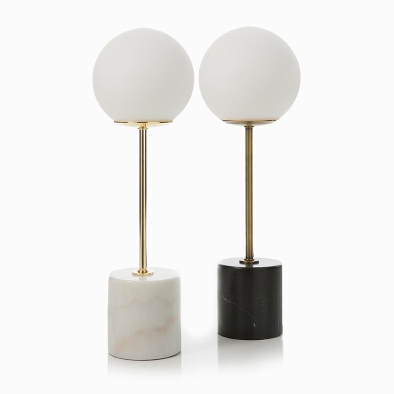 Hutton Table Lamp White Marble 