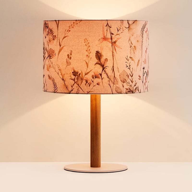 Pink Floral Printed Table Lamp
