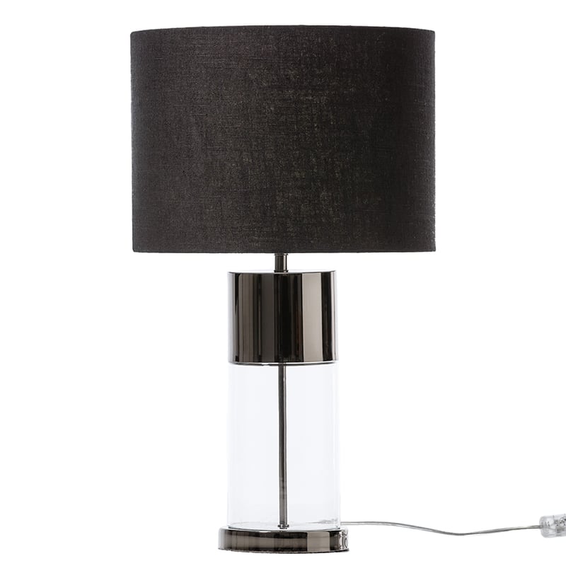 Ellie Glass Table Lamp Gunmetal 