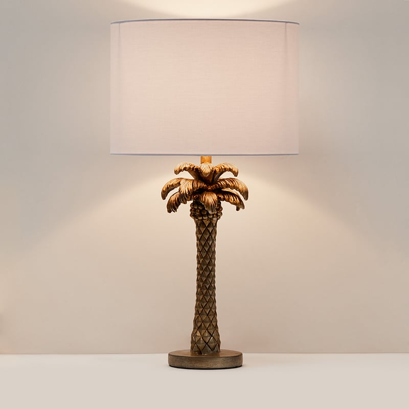 Palm Antique Gold Table Lamp 