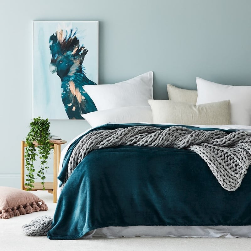 Aspen Teal Fleece Blanket 