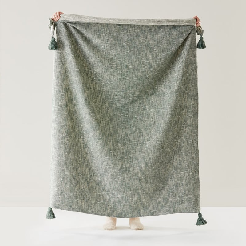Jaya Dark Sage Natural Throw 